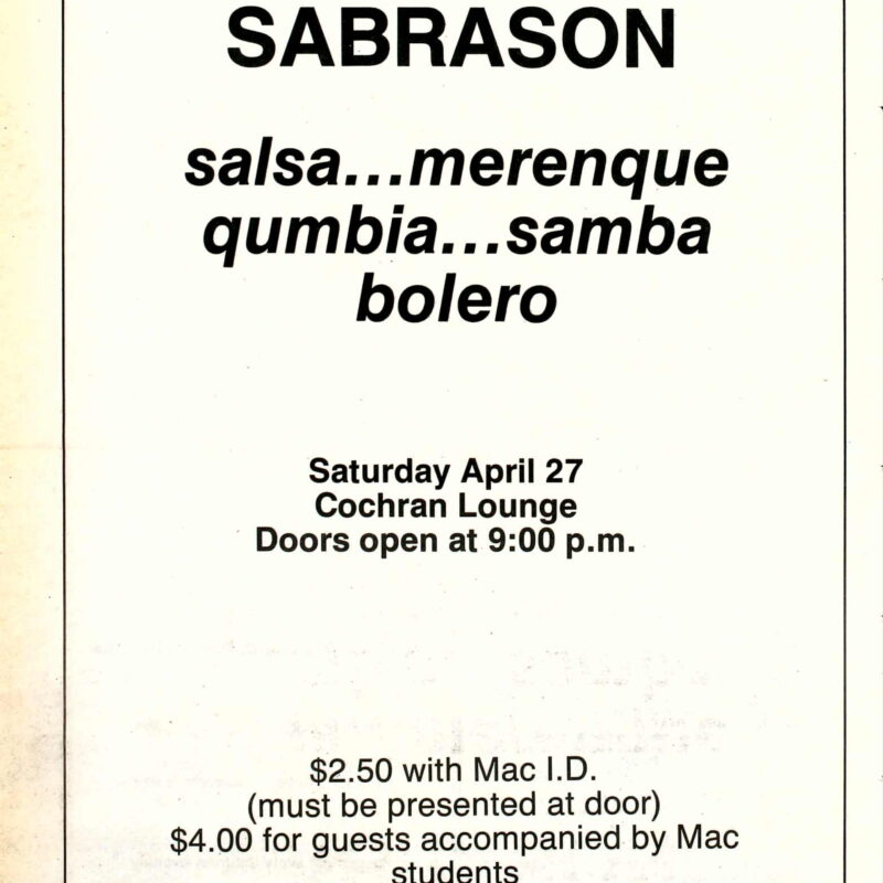 Sabrason ad 1985 (Mac Weekly April 26, 1985)